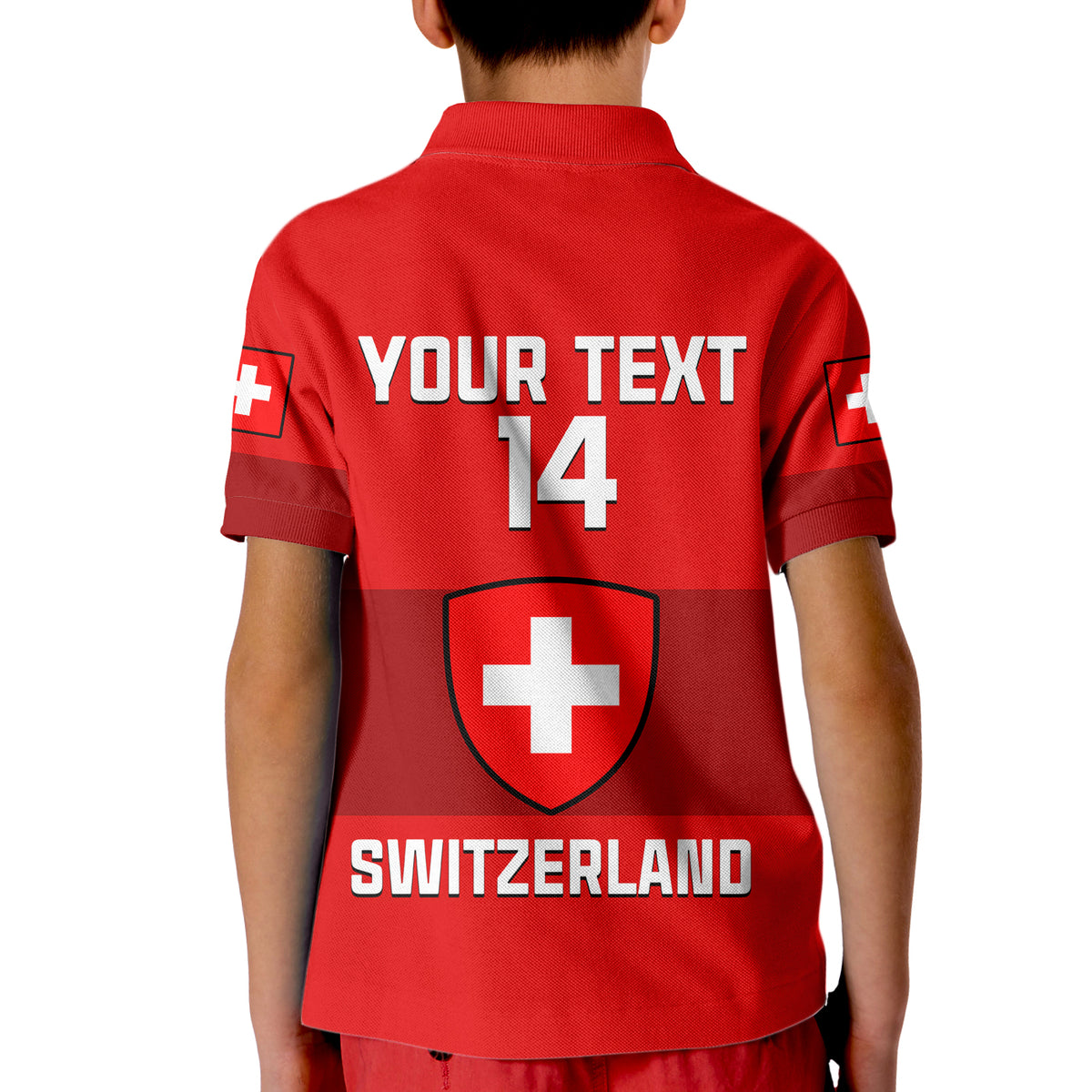 (Custom Text And Number) Switzerland Hockey 2023 Polo Shirt Sporty Style for Kid - Wonder Print Shop
