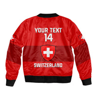 (Custom Text And Number) Switzerland Hockey 2023 Sporty Style Sleeve Zip Bomber Jacket - Wonder Print Shop