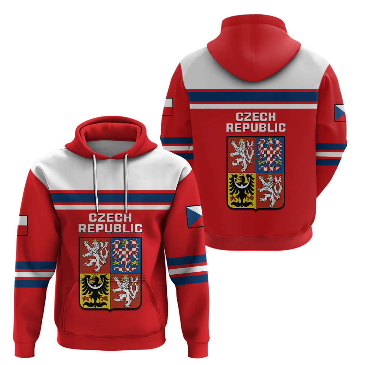 Czech Republic Hockey 2023 Sporty Style Hoodie - Wonder Print Shop