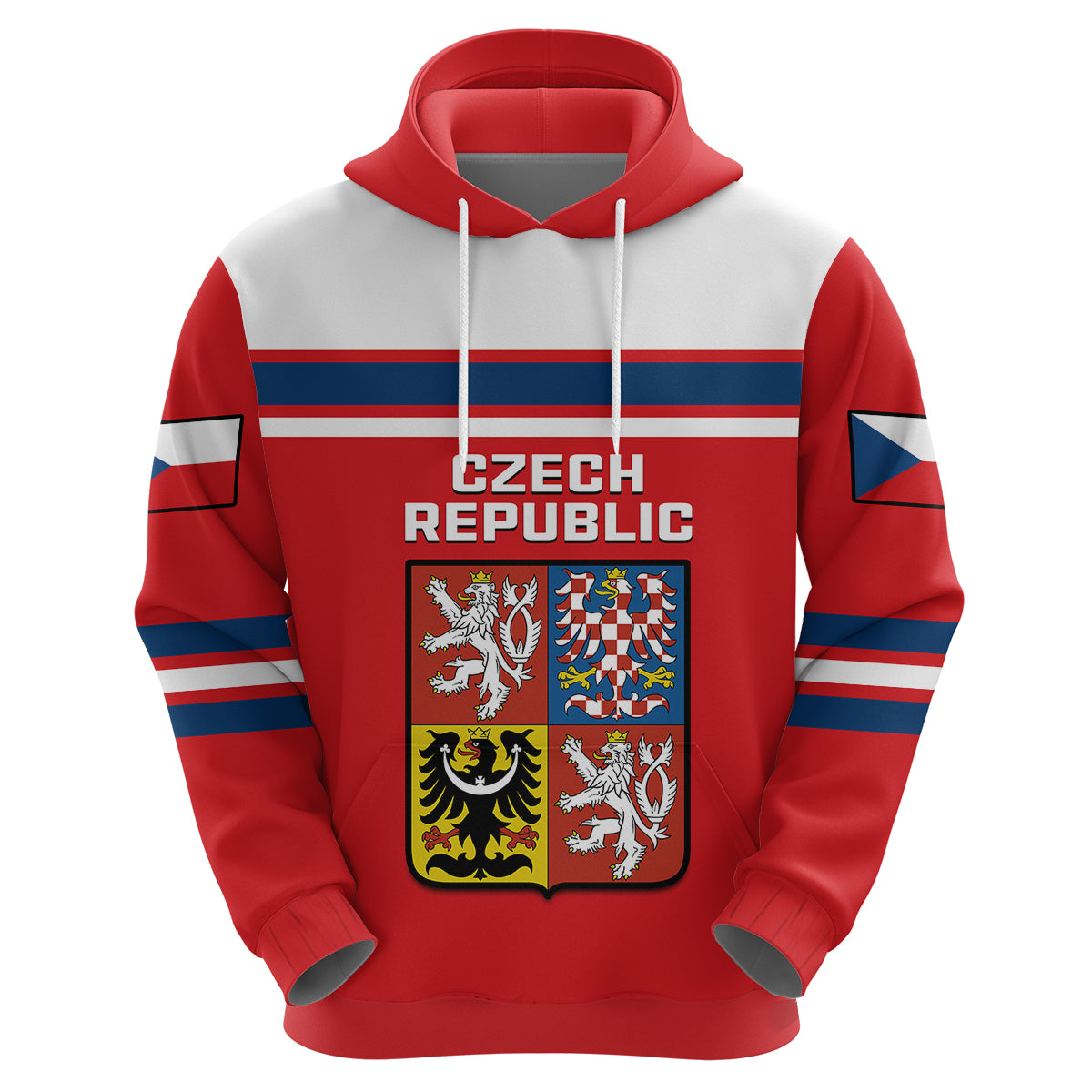 Czech Republic Hockey 2023 Sporty Style Hoodie - Wonder Print Shop