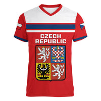 Czech Republic Hockey 2023 Sporty Style Women V Neck T Shirt - Wonder Print Shop