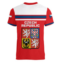 Czech Republic Hockey 2023 Sporty Style Women V Neck T Shirt - Wonder Print Shop