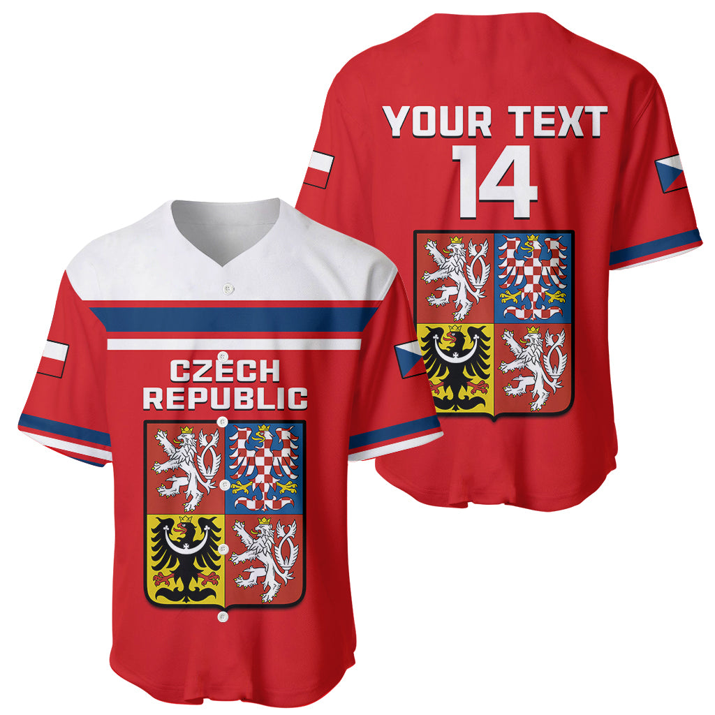 (Custom Text And Number) Czech Republic Hockey 2023 Sporty Style Baseball Jersey - Wonder Print Shop