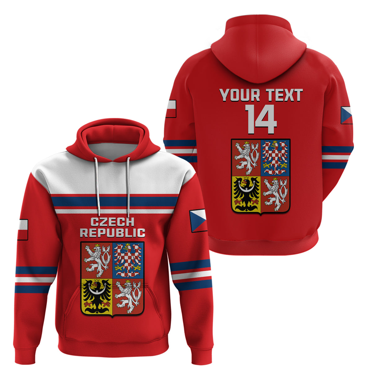Custom Czech Republic Hockey 2023 Sporty Style Hoodie - Wonder Print Shop