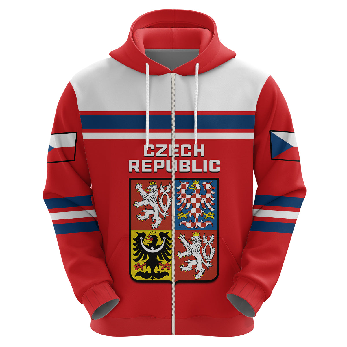 Custom Czech Republic Hockey 2023 Sporty Style Hoodie - Wonder Print Shop