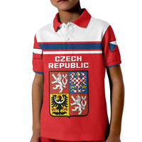 (Custom Text And Number) Czech Republic Hockey 2023 Polo Shirt Sporty Style for Kid - Wonder Print Shop