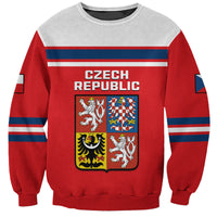 (Custom Text And Number) Czech Republic Hockey 2023 Sporty Style Sweatshirt - Wonder Print Shop