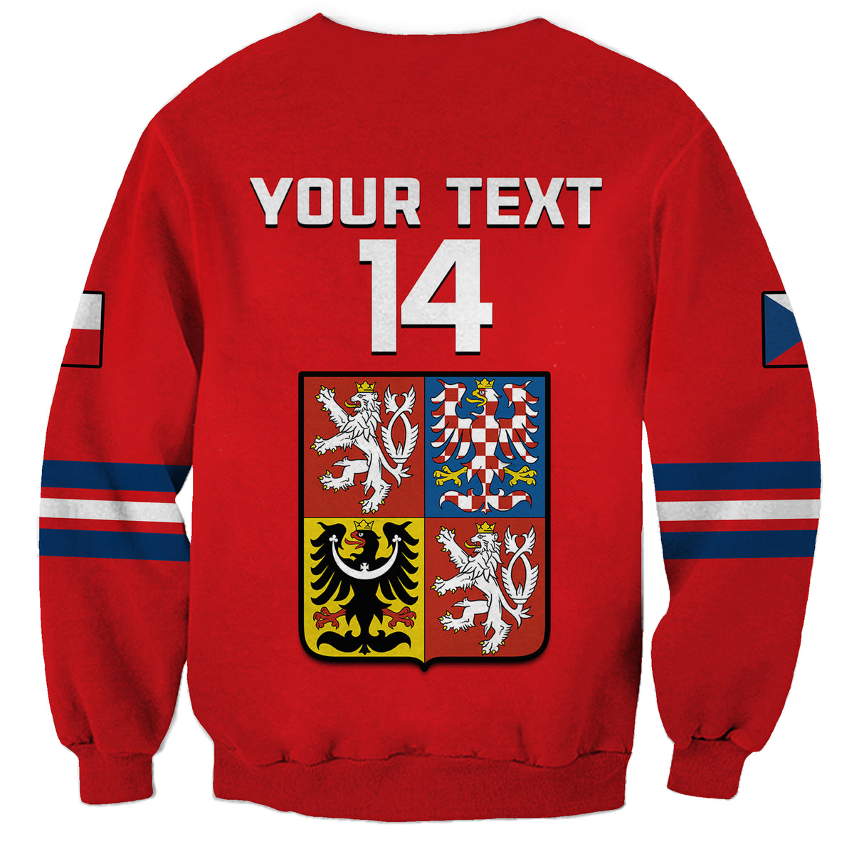(Custom Text And Number) Czech Republic Hockey 2023 Sporty Style Sweatshirt - Wonder Print Shop
