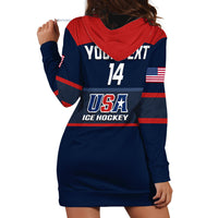 (Custom Text And Number) United States Hockey 2023 Hoodie Dress USA Sporty Style - Wonder Print Shop