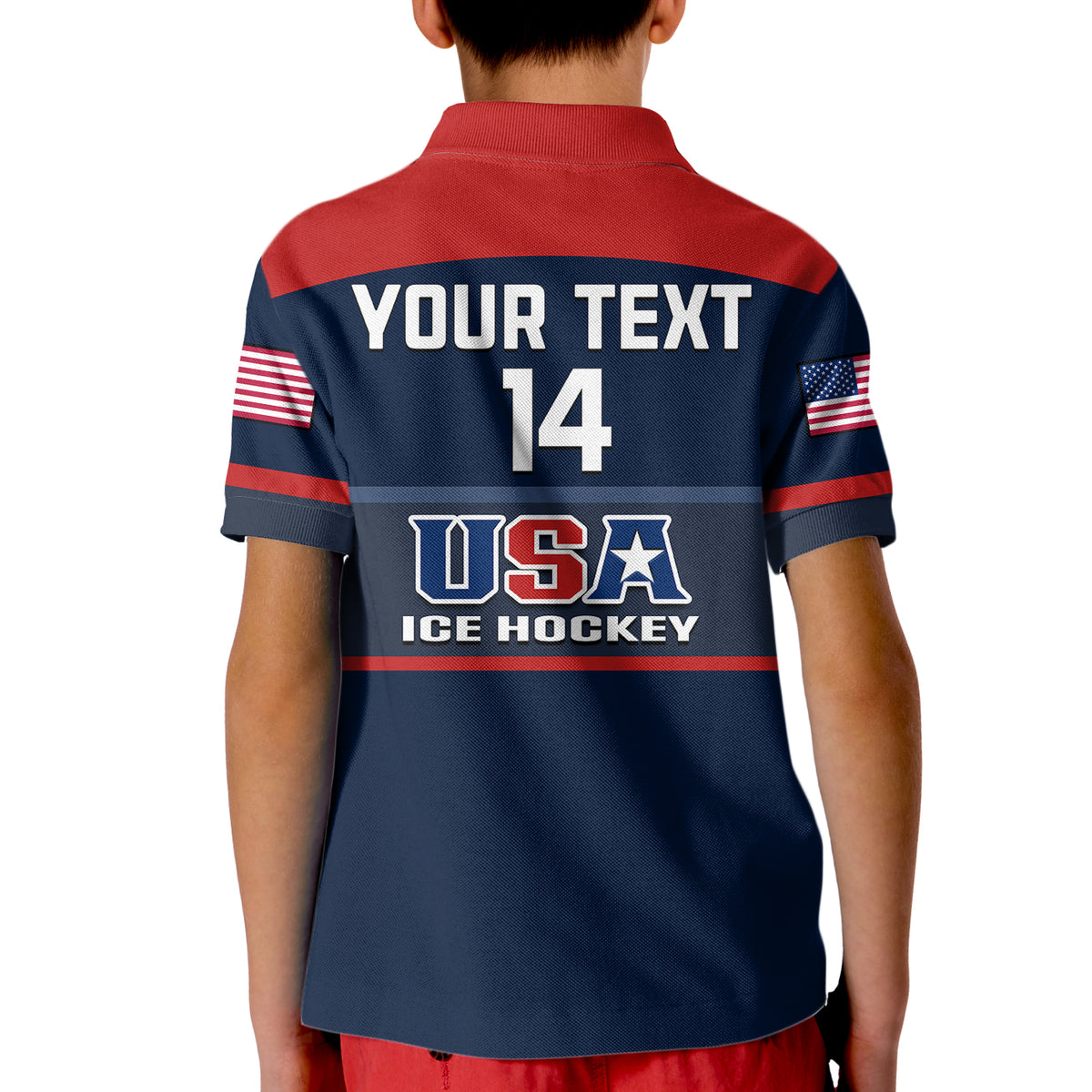 (Custom Text And Number) United States Hockey Polo Shirt 2023 for Kid USA Sporty Style - Wonder Print Shop