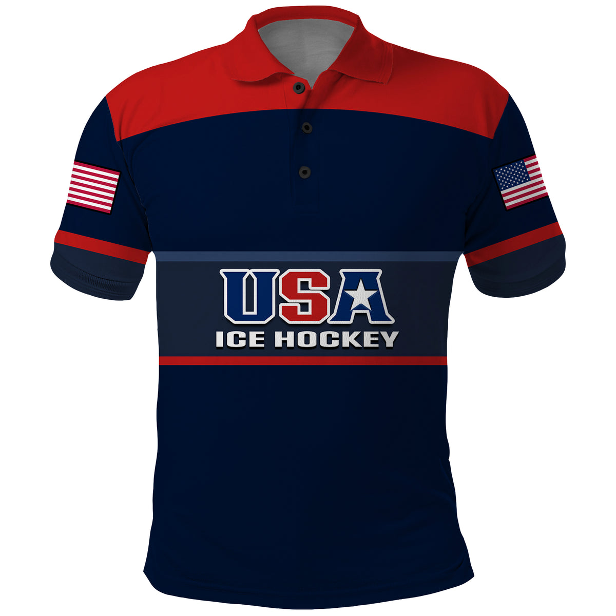 (Custom Text And Number) United States Hockey Polo Shirt 2023 USA Sporty Style - Wonder Print Shop