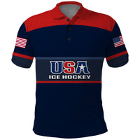 (Custom Text And Number) United States Hockey Polo Shirt 2023 USA Sporty Style - Wonder Print Shop