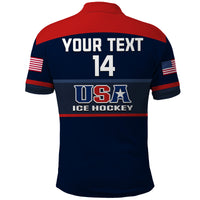 (Custom Text And Number) United States Hockey Polo Shirt 2023 USA Sporty Style - Wonder Print Shop
