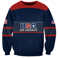 (Custom Text And Number) United States Hockey 2023 Sweatshirt USA Sporty Style - Wonder Print Shop