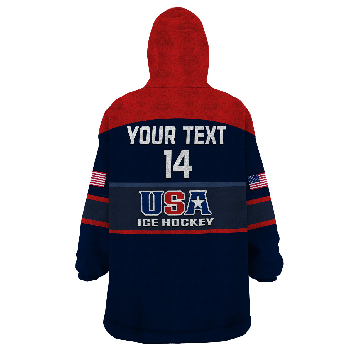 (Custom Text And Number) United States Hockey 2023 Wearable Blanket Hoodie USA Sporty Style - Wonder Print Shop