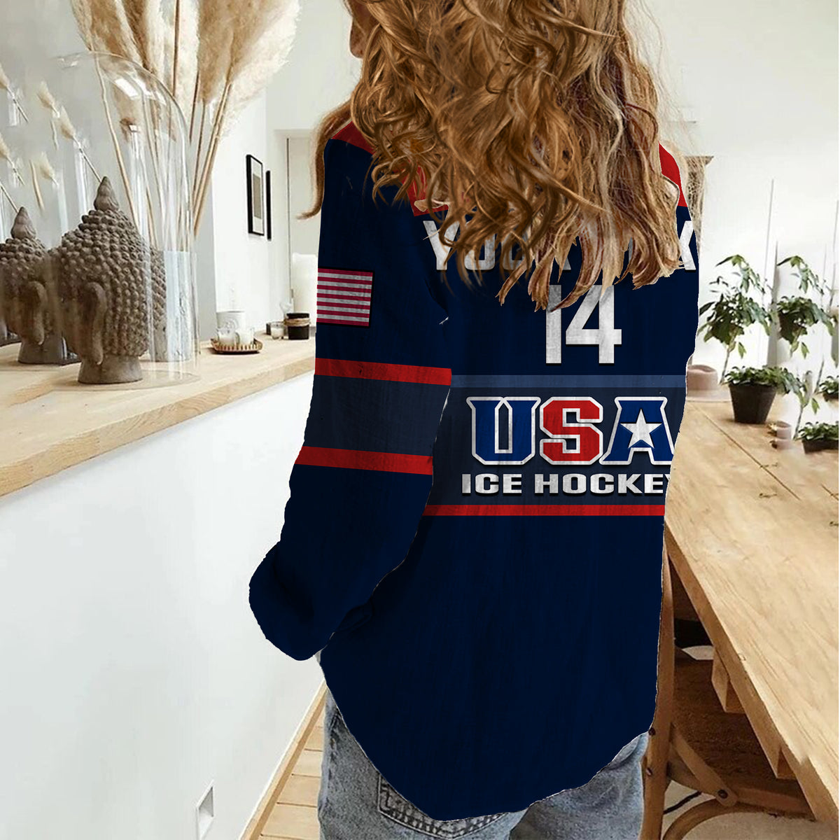 (Custom Text And Number) United States Hockey 2023 Women Casual Shirt USA Sporty Style - Wonder Print Shop