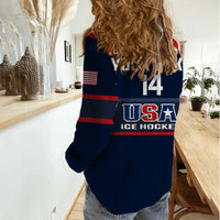 (Custom Text And Number) United States Hockey 2023 Women Casual Shirt USA Sporty Style - Wonder Print Shop