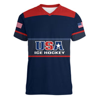 (Custom Text And Number) United States Hockey 2023 Women V Neck T Shirt USA Sporty Style - Wonder Print Shop