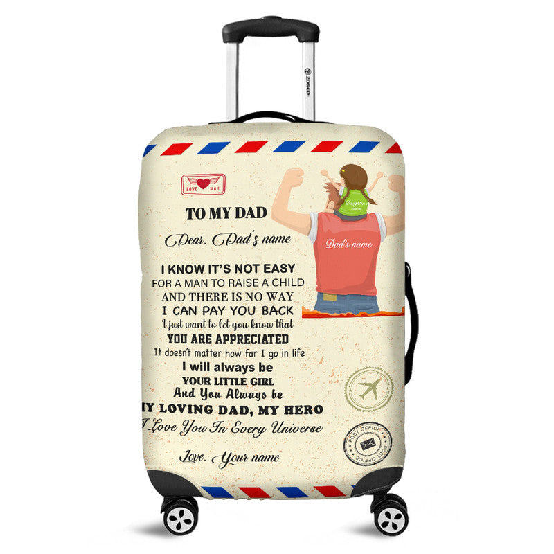 (Custom) Father Day Luggage Cover Letter From Daughter Simple Style NO.1 LT8 - Wonder Print Shop