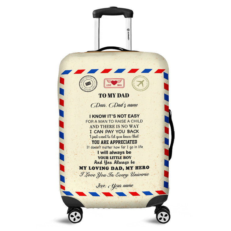 (Custom) Father Day Luggage Cover Letter From Son Simple Style LT8 - Wonder Print Shop