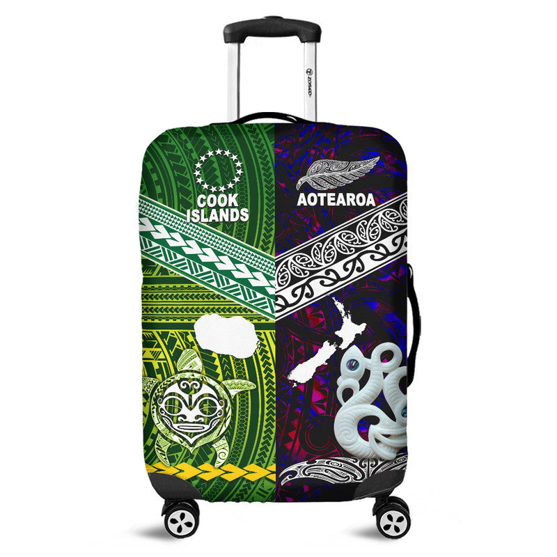 New Zealand and Cook Islands Luggage Cover Together Purple LT8 - Wonder Print Shop