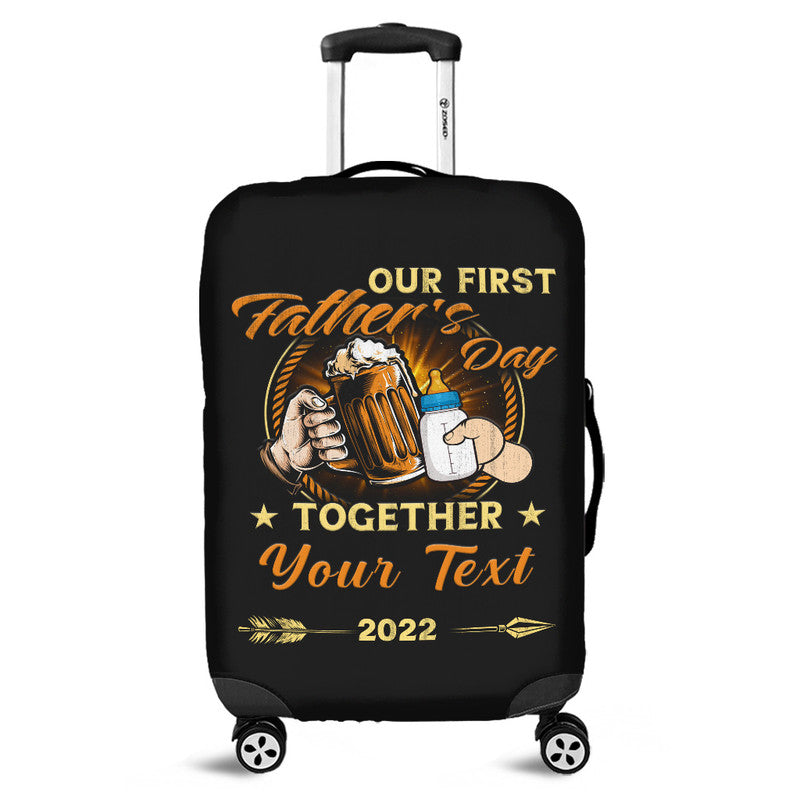 (Custom) Father Day Luggage Cover Our First Father Day Simple Style - Black LT8 - Wonder Print Shop