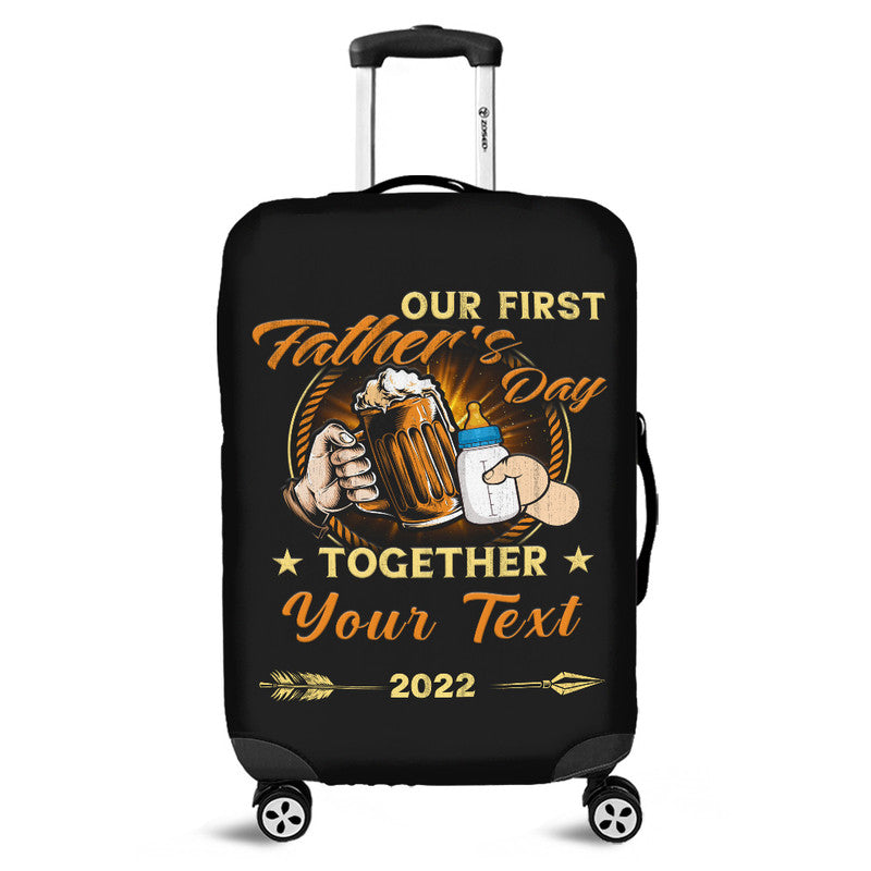 custom-father-day-luggage-cover-our-first-father-day-simple-style-black