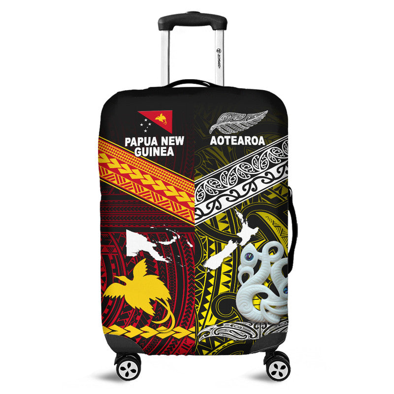 New Zealand and Papua New Guinea Luggage Cover Together Yellow LT8 - Wonder Print Shop