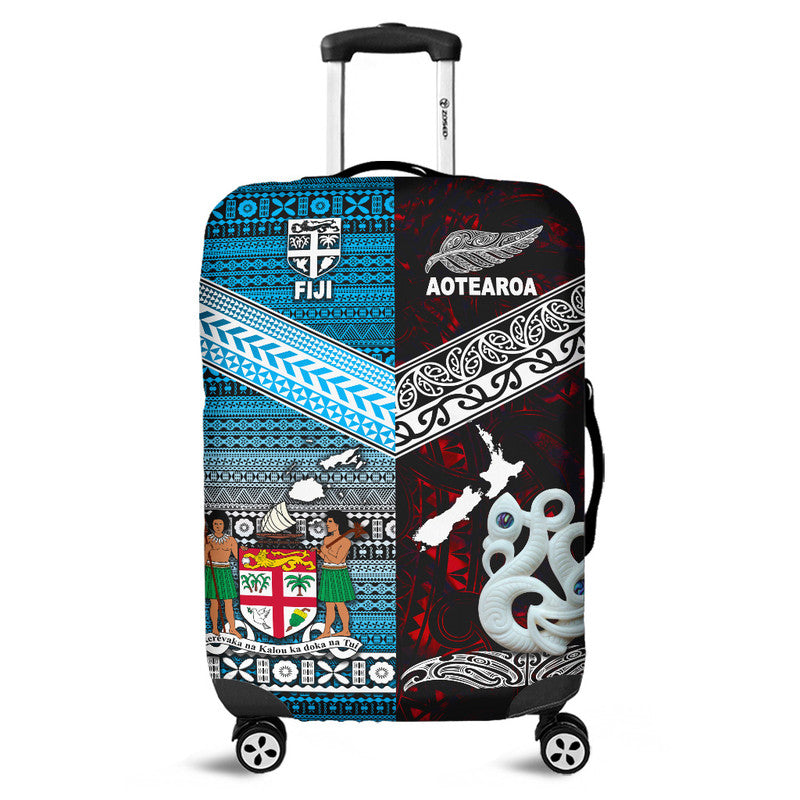 New Zealand and Fiji Luggage Cover Together Red LT8 - Wonder Print Shop