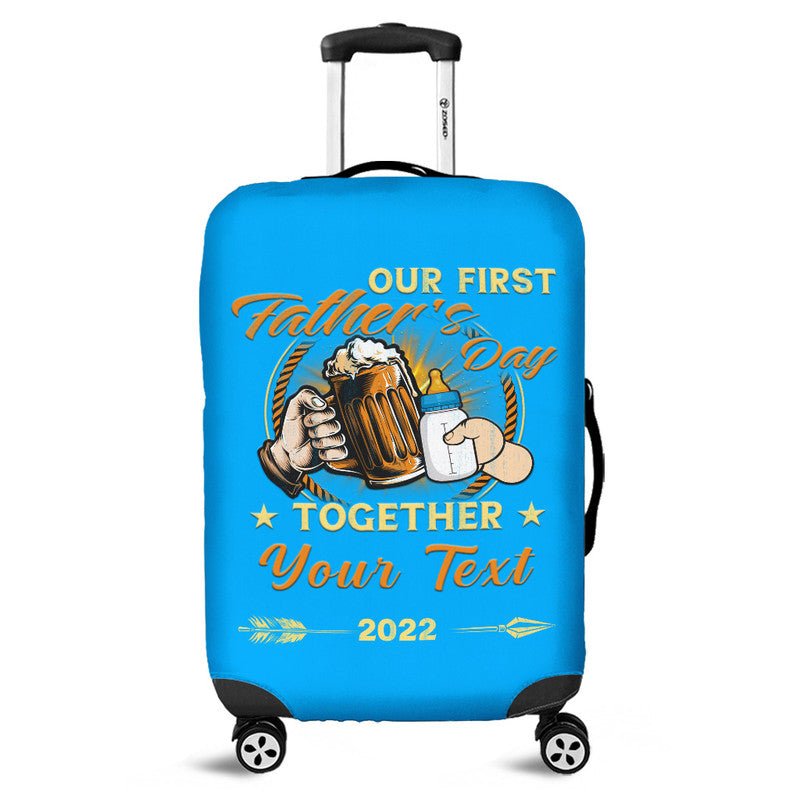 custom-father-day-luggage-cover-our-first-father-day-simple-style-blue