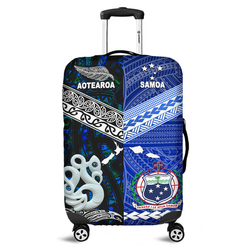 New Zealand and Samoa Luggage Cover Together Blue LT8 - Wonder Print Shop