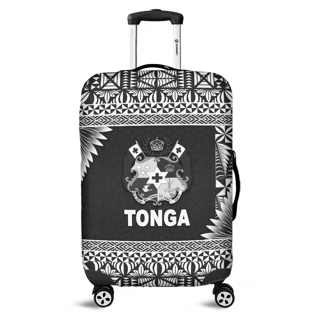 Tonga Coat Of Arms Luggage Covers Simplified Version Black LT8 - Wonder Print Shop