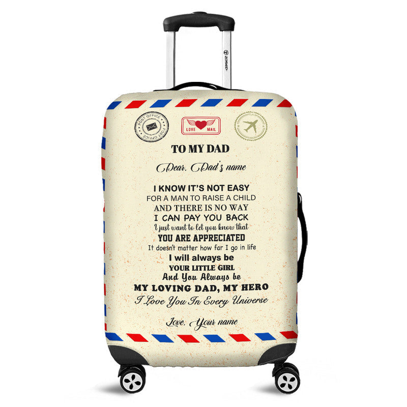 (Custom) Father Day Luggage Cover Letter From Daughter Simple Style LT8 - Wonder Print Shop