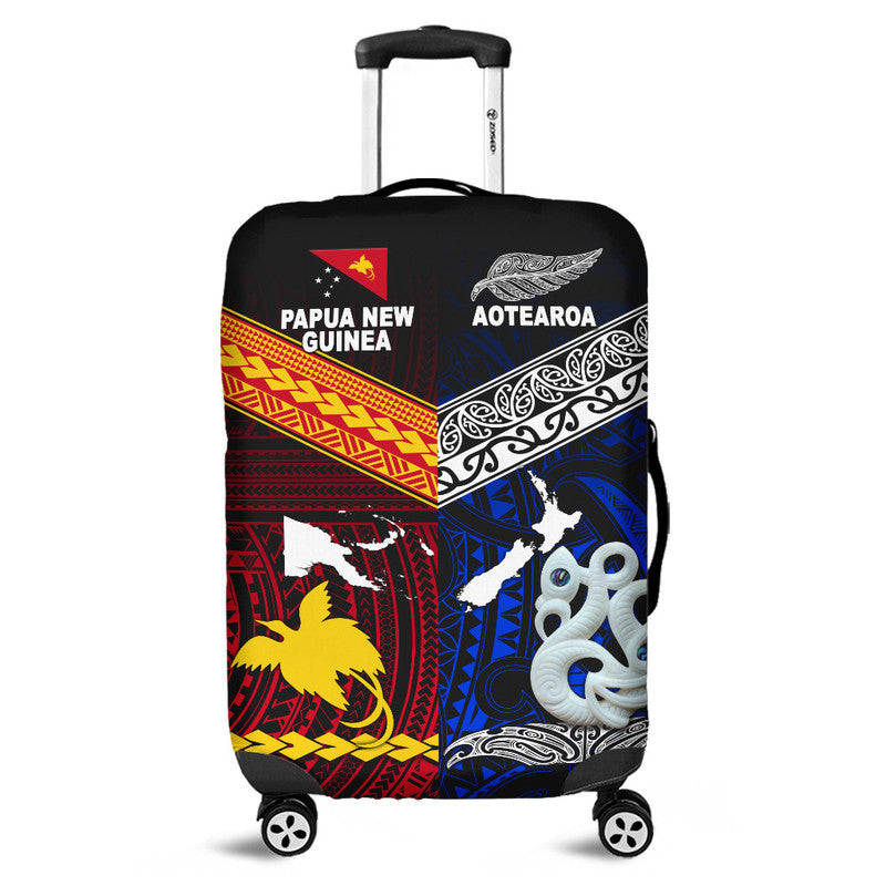 New Zealand and Papua New Guinea Luggage Cover Together Blue LT8 - Wonder Print Shop