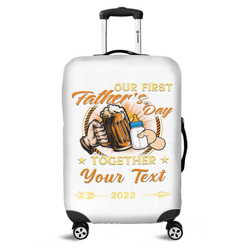 (Custom) Father Day Luggage Cover Our First Father Day Simple Style - White LT8 - Wonder Print Shop