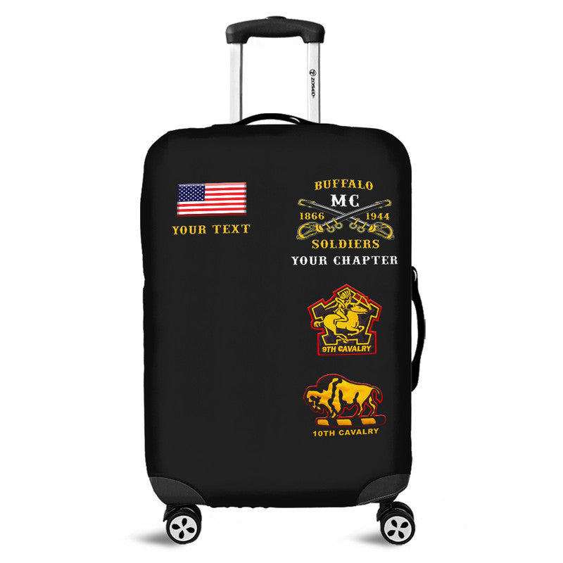 (Custom Personalised) Buffalo Soldiers Motorcycle Club BSMC Luggage Cover Original Style - Black LT8 - Wonder Print Shop