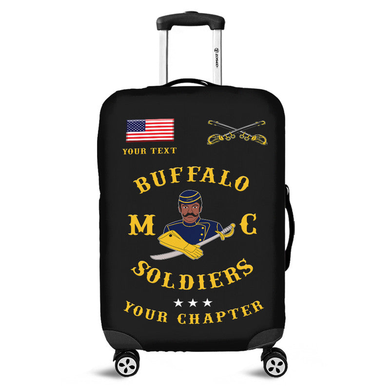 (Custom Personalised) Buffalo Soldiers Motorcycle Club BSMC Luggage Cover Simple Style - Black LT8 - Wonder Print Shop