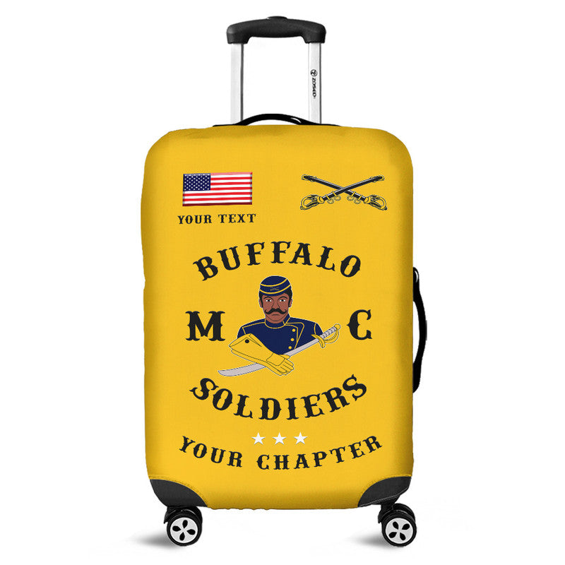 (Custom Personalised) Buffalo Soldiers Motorcycle Club BSMC Luggage Cover Simple Style - Gold LT8 - Wonder Print Shop