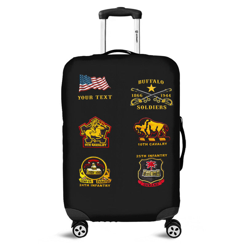 (Custom Personalised) Buffalo Soldiers Luggage Cover African American Military Original Style - Black LT8 - Wonder Print Shop