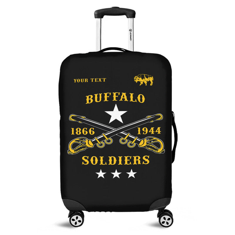 (Custom Personalised) Buffalo Soldiers Luggage Cover African American Military Simple Style - Black LT8 - Wonder Print Shop