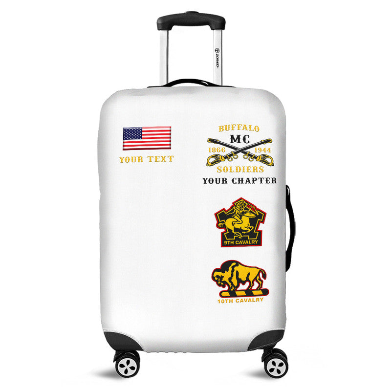 (Custom Personalised) Buffalo Soldiers Motorcycle Club BSMC Luggage Cover Original Style - White LT8 - Wonder Print Shop