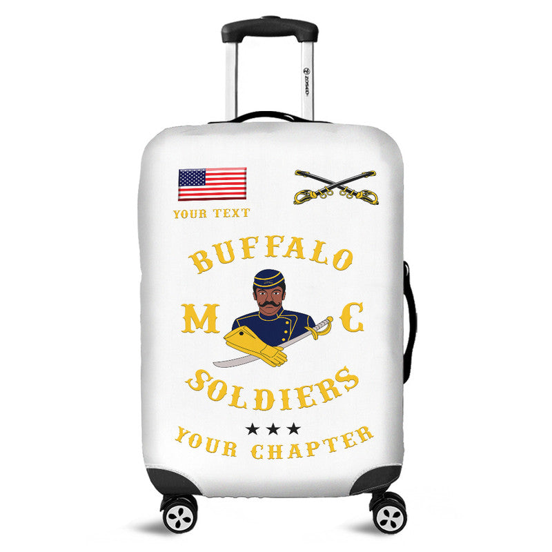 (Custom Personalised) Buffalo Soldiers Motorcycle Club BSMC Luggage Cover Simple Style - White LT8 - Wonder Print Shop