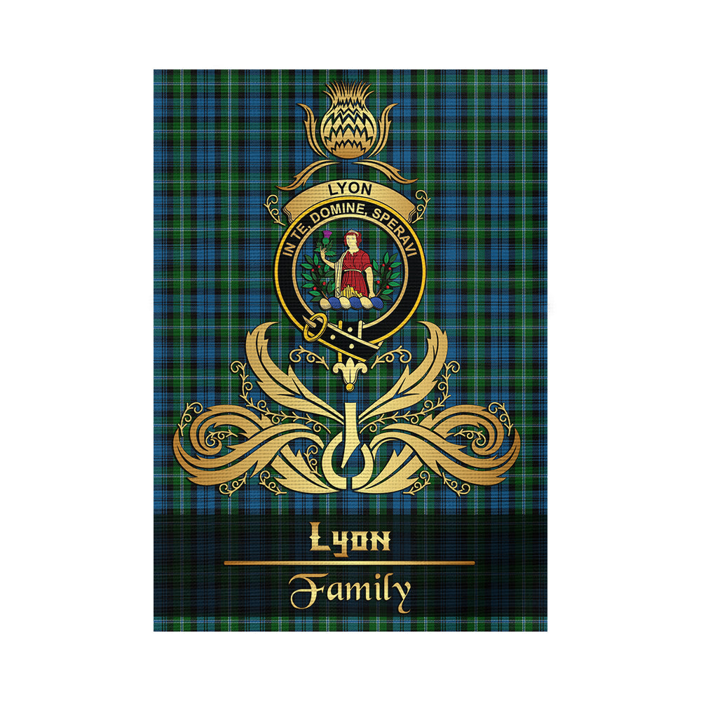 scottish-lyon-clan-crest-family-golden-thistle-tree-tartan-garden-flag