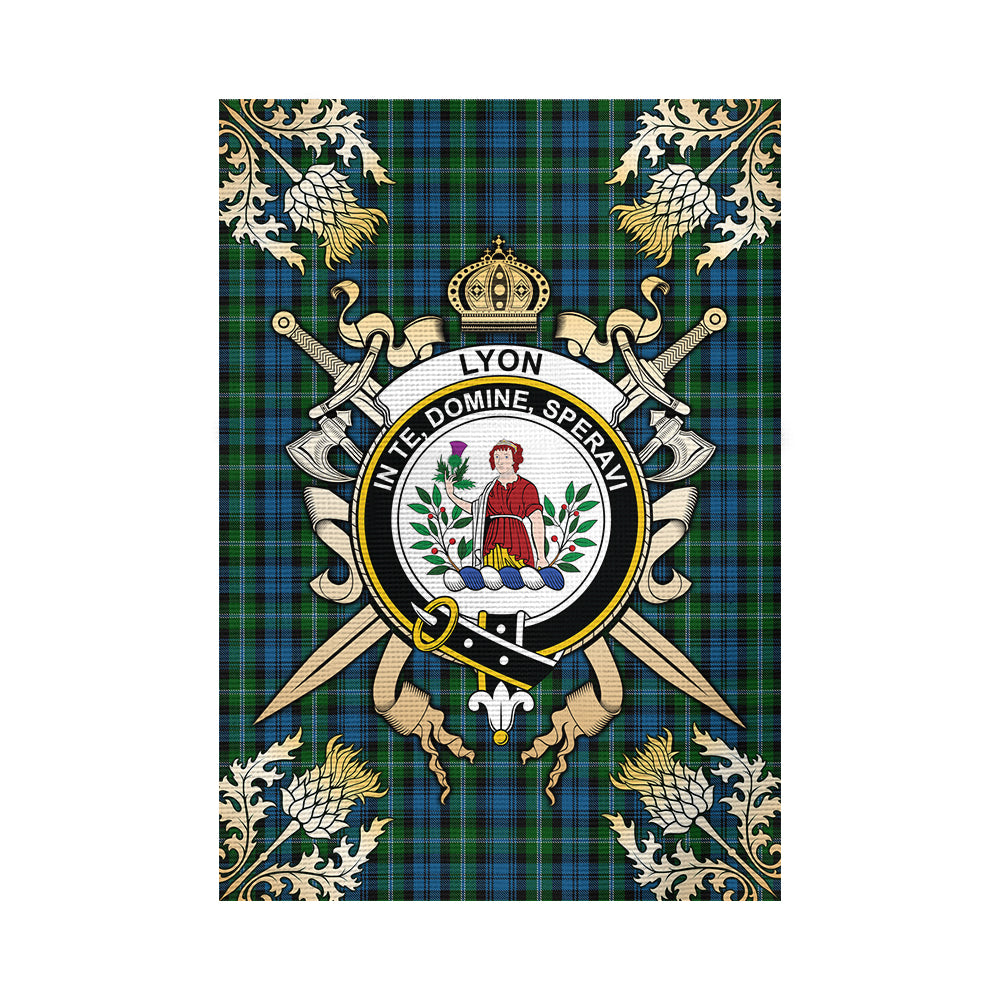 scottish-lyon-clan-crest-gold-courage-sword-tartan-garden-flag