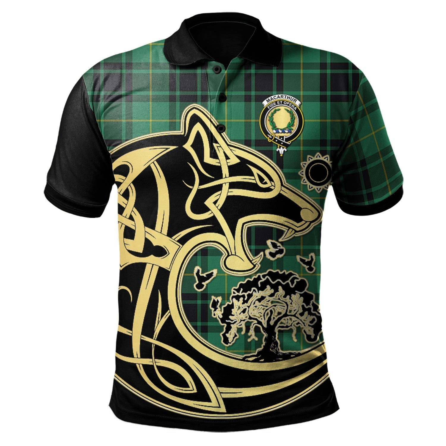 scottish-macarthur-ancient-clan-crest-tartan-celtic-wolf-style-polo-shirt