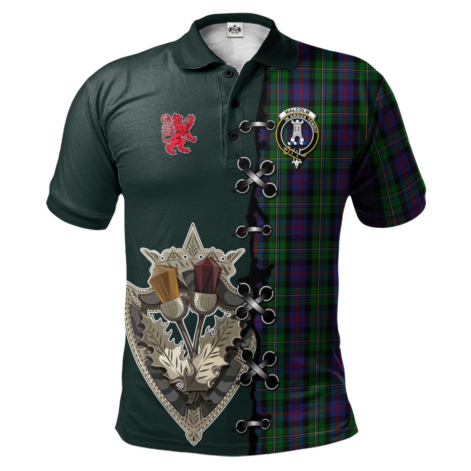 scottish-maccallum-clan-crest-tartan-lion-rampant-and-celtic-thistle-polo-shirt