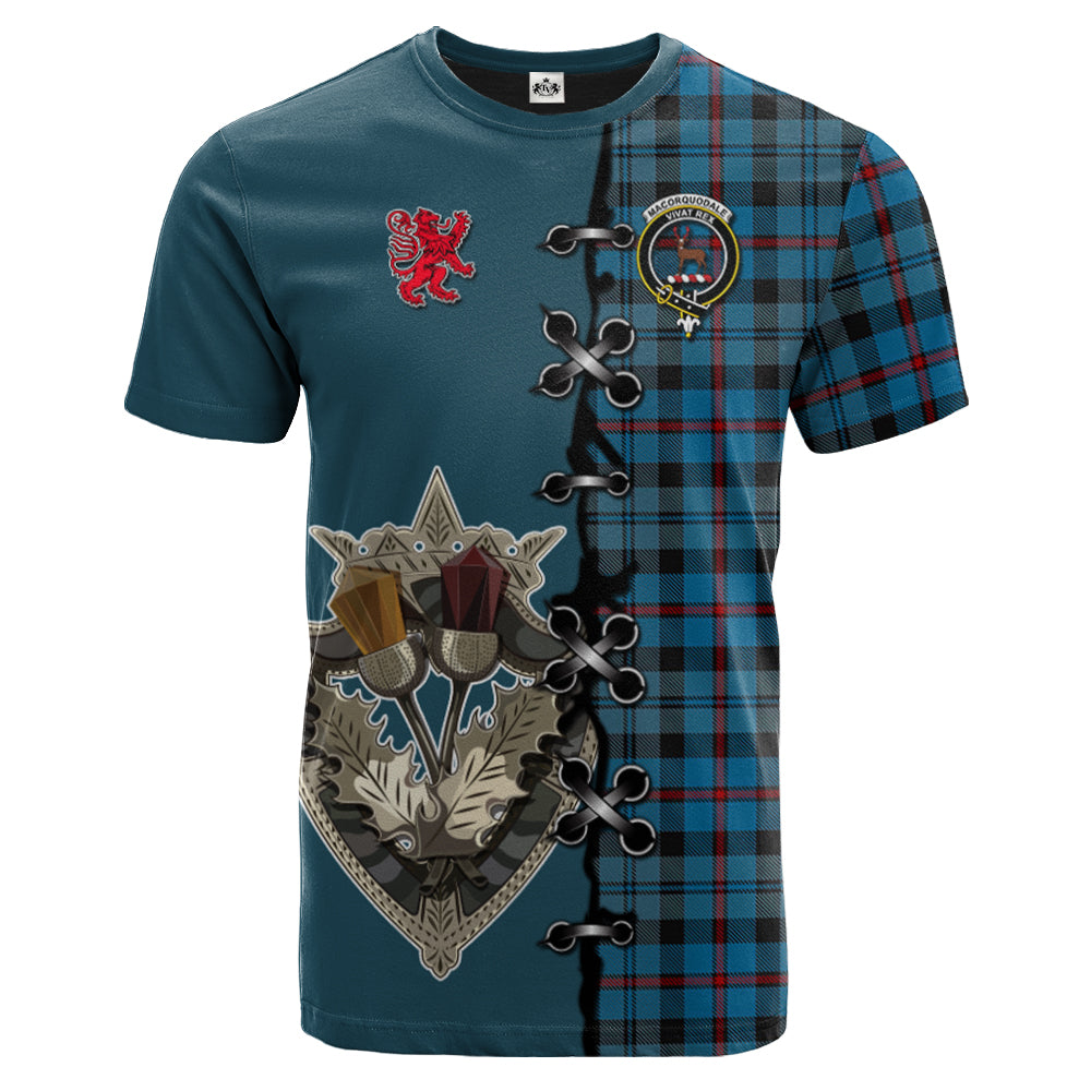 scottish-maccorquodale-clan-crest-tartan-lion-rampant-and-celtic-thistle-t-shirt