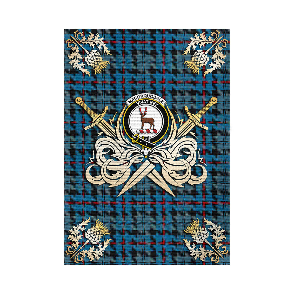 scottish-maccorquodale-clan-crest-courage-sword-tartan-garden-flag