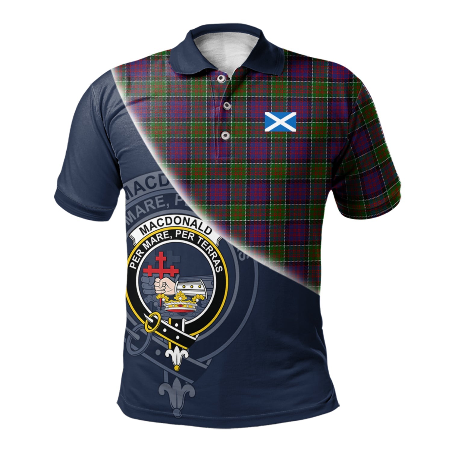 scottish-macdonald-of-clanranald-modern-clan-crest-tartan-scotland-flag-half-style-polo-shirt