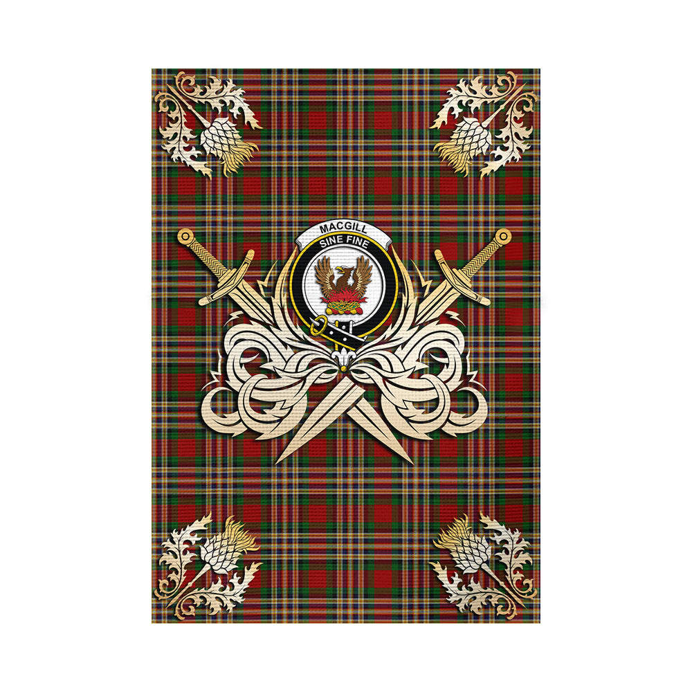scottish-macgill-clan-crest-courage-sword-tartan-garden-flag
